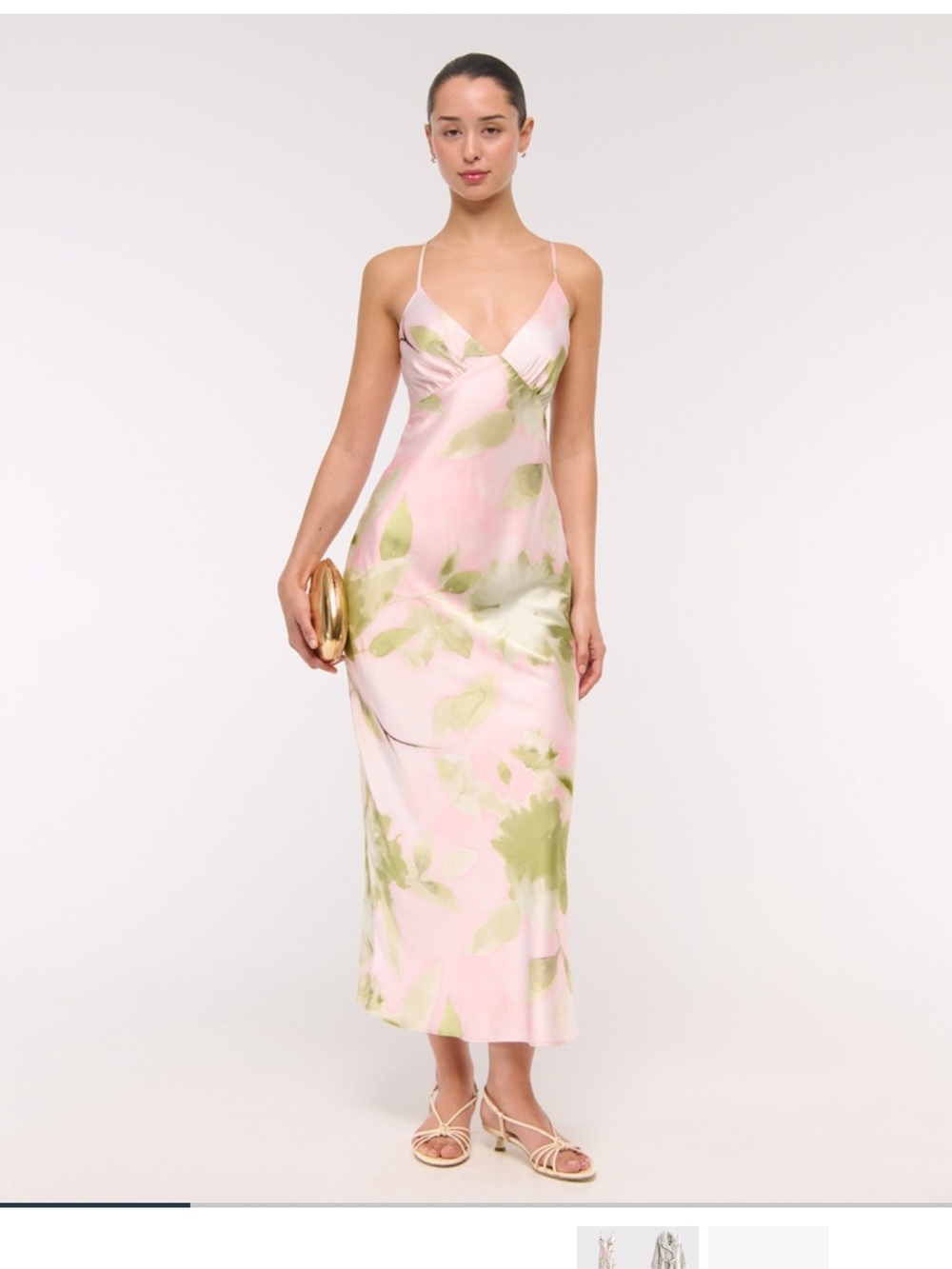 Abercrombie & Fitch Pink and Green Floral Slip Dress